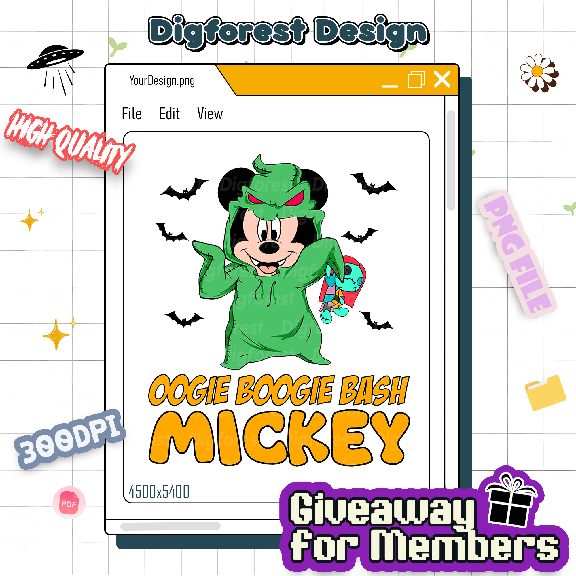 Disney Oogie Boogie Mickey Halloween Shirt – Oogie Boogie Bash PNG Sublimation, Not So Scary Halloween Digital Print