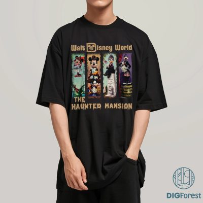Retro Disney Mickey & Friends Haunted Mansion PNG – Disneyland Halloween 2025 Party Shirt Design