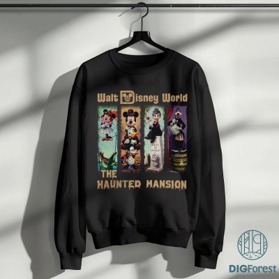 Retro Disney Mickey & Friends Haunted Mansion PNG – Disneyland Halloween 2025 Party Shirt Design