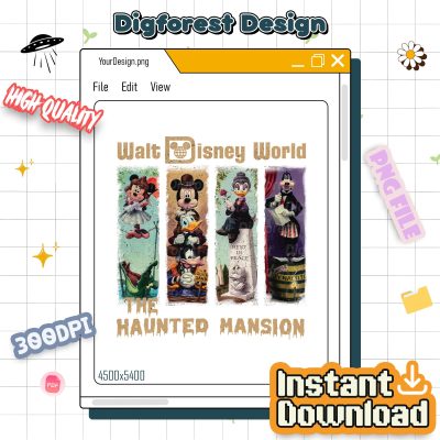 Retro Disney Mickey & Friends Haunted Mansion PNG – Disneyland Halloween 2025 Party Shirt Design