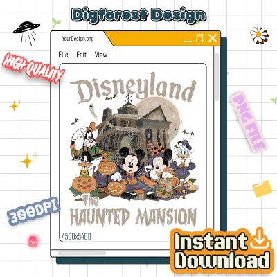 Retro The Haunted Mansion Halloween PNG – Disneyland Mickey & Friends, Not So Scary Party 2025 Design