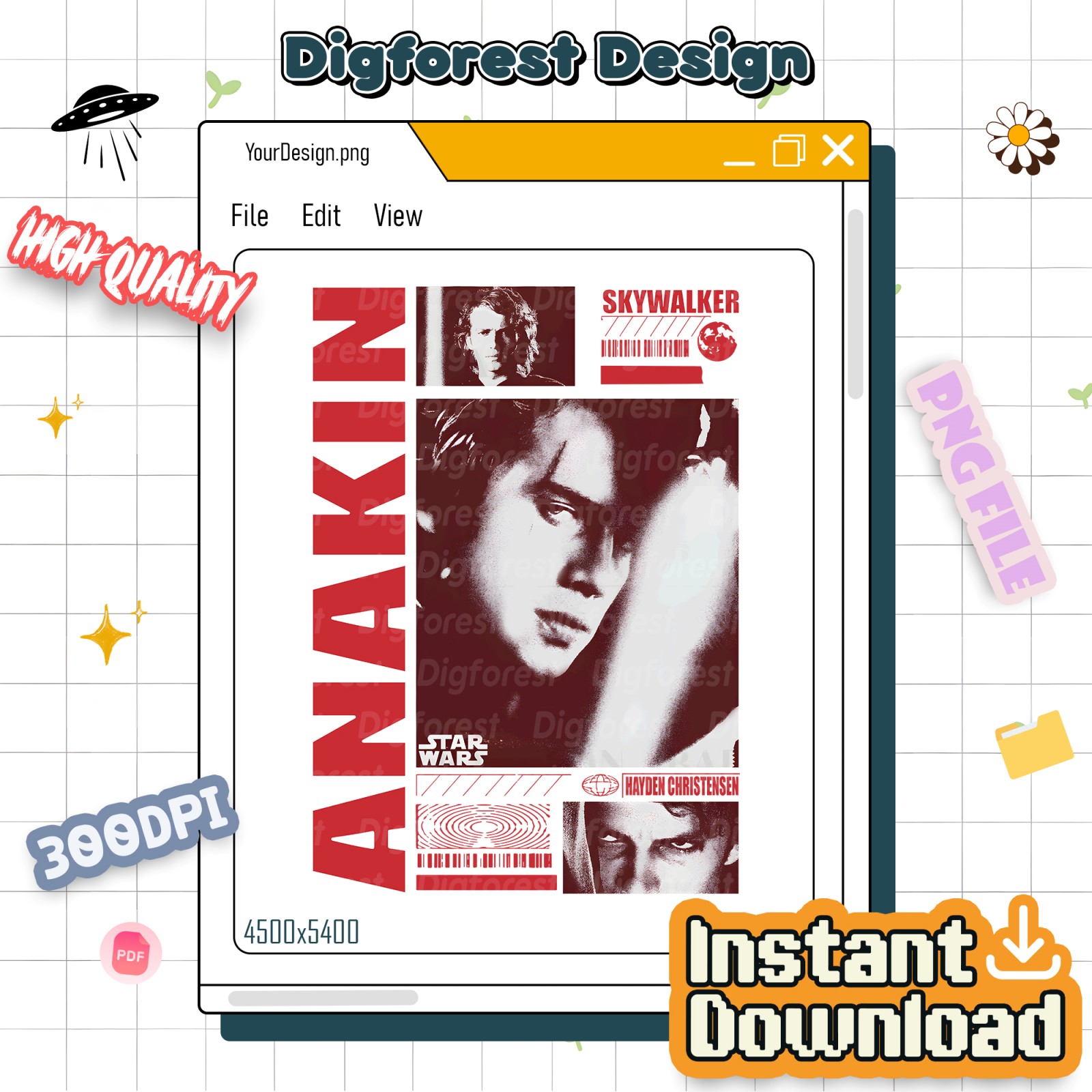 Vintage Anakin Skywalker Png, Hayden Christensen Tee, Retro Star Wars Graphic Shirt, Prequel Trilogy Fan Shirt, Anakin Skywalker Merch