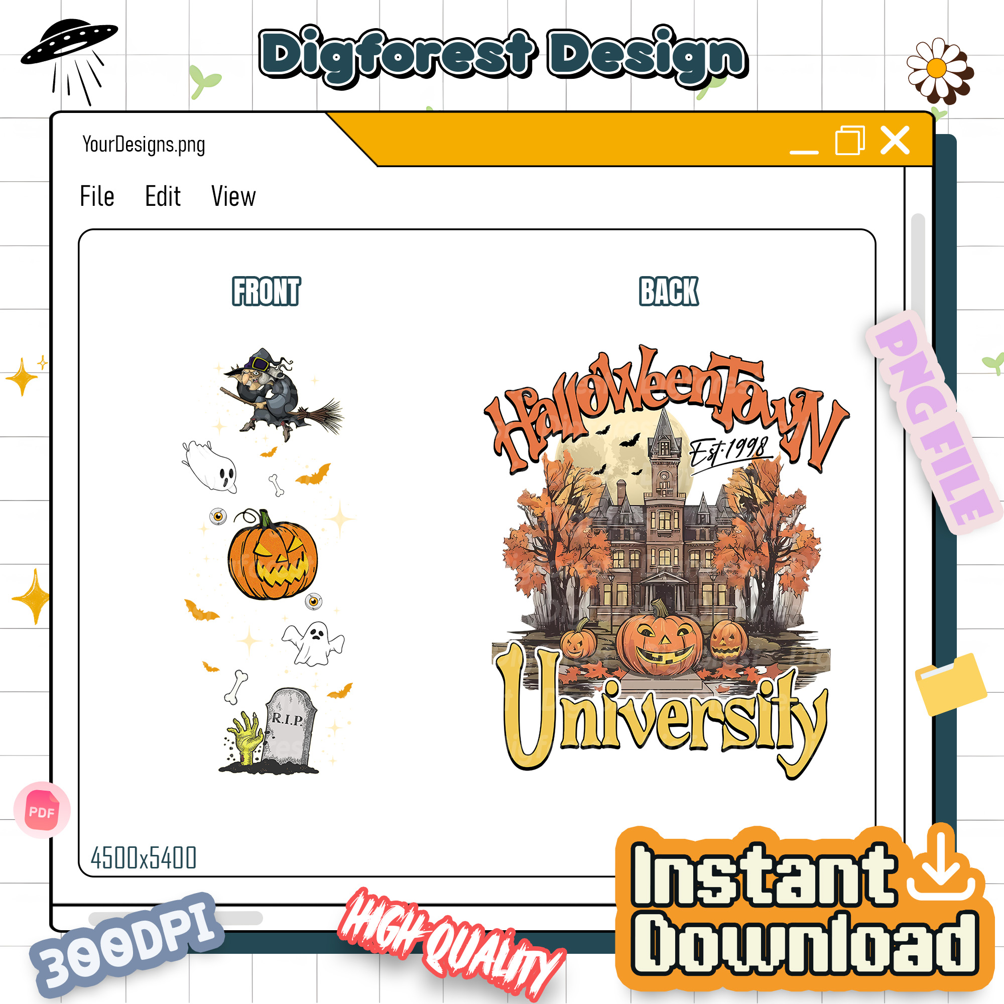Halloweentown University 1998 PNG – Retro Pumpkin Spooky Season Shirt, Halloween Sublimation Design Halloweentown University 1998 PNG – Retro Pumpkin Spooky Season Shirt, Halloween Sublimation Design