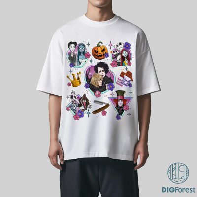 Edward Scissorhands PNG – Tim Burton Halloween Shirt, Dark 90s Movie, Beetlejuice Horror Tee