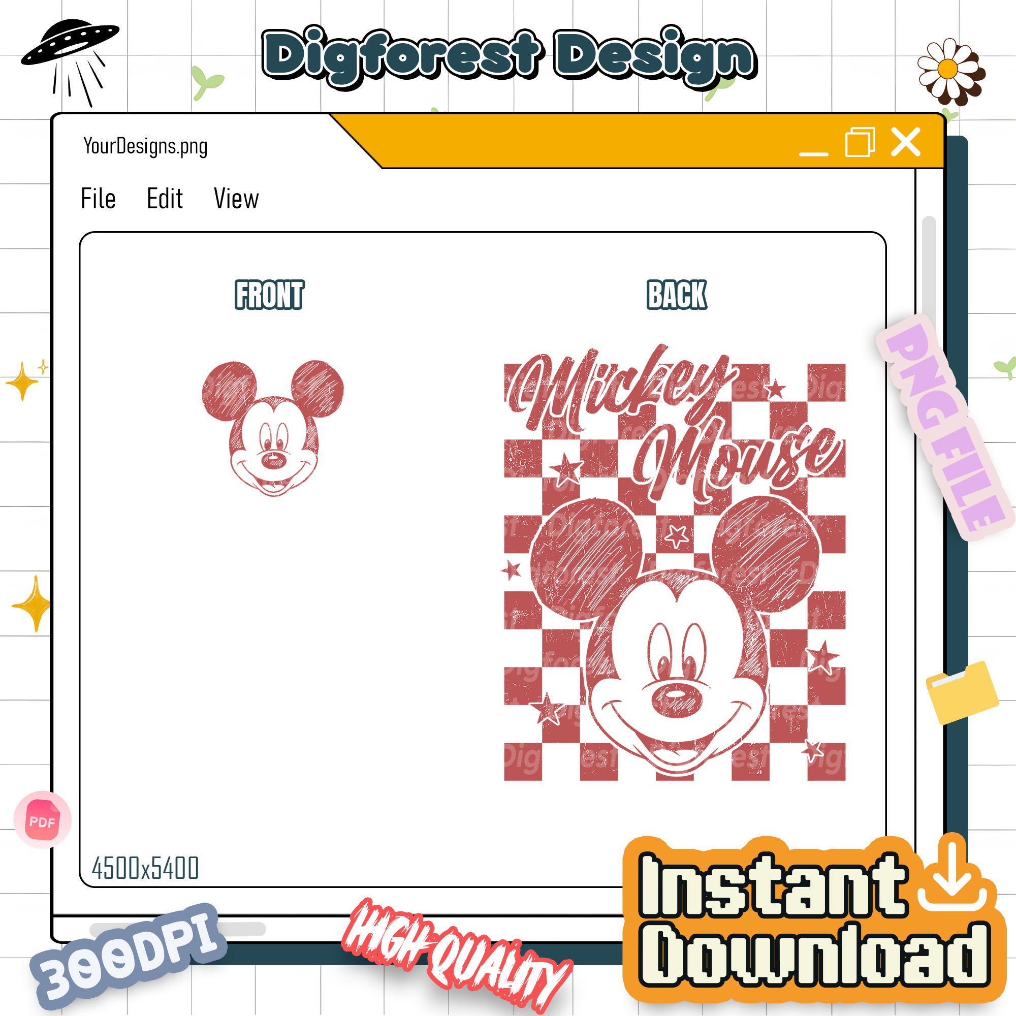 Retro Disneyworld Characters PNG Bundle – Mickey, Minnie, Donald, Daisy, Goofy, Pluto Checkered Clipart Retro Disneyworld Characters PNG Bundle – Mickey, Minnie, Donald, Daisy, Goofy, Pluto Checkered Clipart