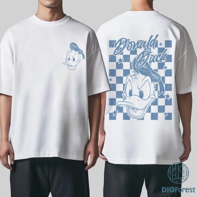 Retro Disneyworld Characters PNG Bundle – Mickey, Minnie, Donald, Daisy, Goofy, Pluto Checkered Clipart