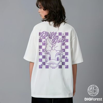 Retro Disneyworld Characters PNG Bundle – Mickey, Minnie, Donald, Daisy, Goofy, Pluto Checkered Clipart