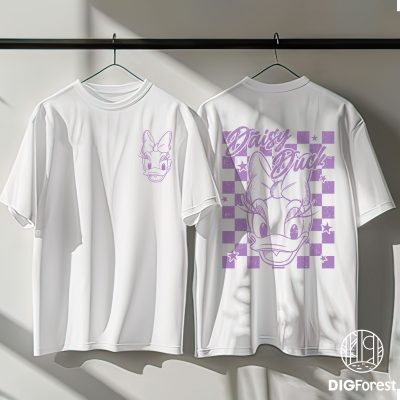 Retro Disneyworld Characters PNG Bundle – Mickey, Minnie, Donald, Daisy, Goofy, Pluto Checkered Clipart