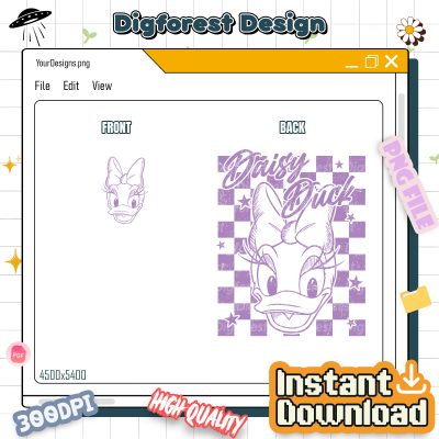 Retro Disneyworld Characters PNG Bundle – Mickey, Minnie, Donald, Daisy, Goofy, Pluto Checkered Clipart