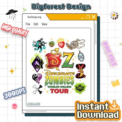Descendants Zombies World Tour PNG – Disneyland Zombies 4 Girls, Epcot Summer Music Festival Trip Design