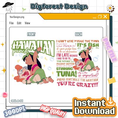 Disney Lilo and Stitch Hawaiian Punch PNG – Stitch Movie Clipart, Family Matching Vacation Design, Magic Kingdom PNG