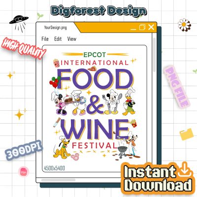 Retro Disneyland Epcot Food and Wine Festival PNG – Mickey Halloween, Drinking Shirt, Disneyworld Trip Tee