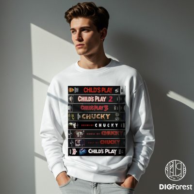 Child’s Play PNG – Chucky Halloween Horror PNG, Killer VHS Tapes Collection, Scary Movie Design for Shirts & Gifts