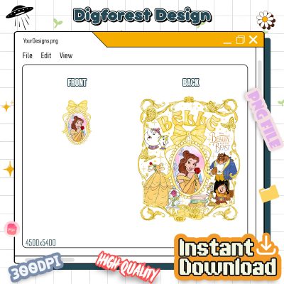 Disneyland Belle Coquette Bow PNG – Beauty and the Beast PNG, Disneyland Princess PNG, Magic Kingdom PNG