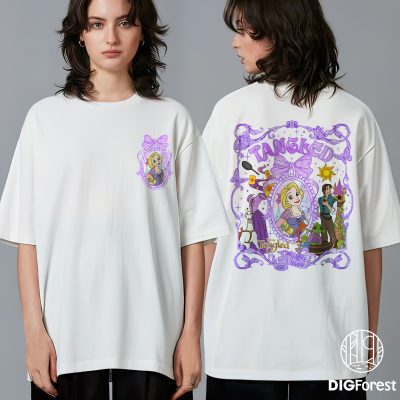 Retro Tangled Coquette Bow PNG – Princess Rapunzel PNG, Disney Castle PNG, Disney World PNG