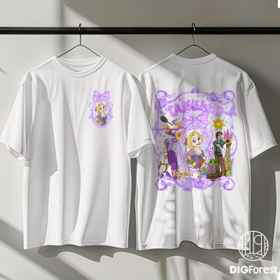 Retro Tangled Coquette Bow PNG – Princess Rapunzel PNG, Disney Castle PNG, Disney World PNG