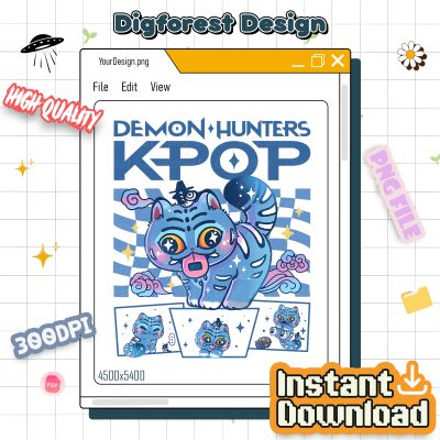 Hunter Tiger Comfort Colors PNG – Kpop Demon PNG, Hunter Merch, Anime PNG Design, Anime Lover Gifts PNG
