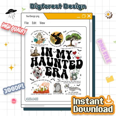 In My Haunted Era PNG – Halloween 2025 Lyrics PNG, Spooky Season PNG, Sweatshirt Gift for Friend PNG