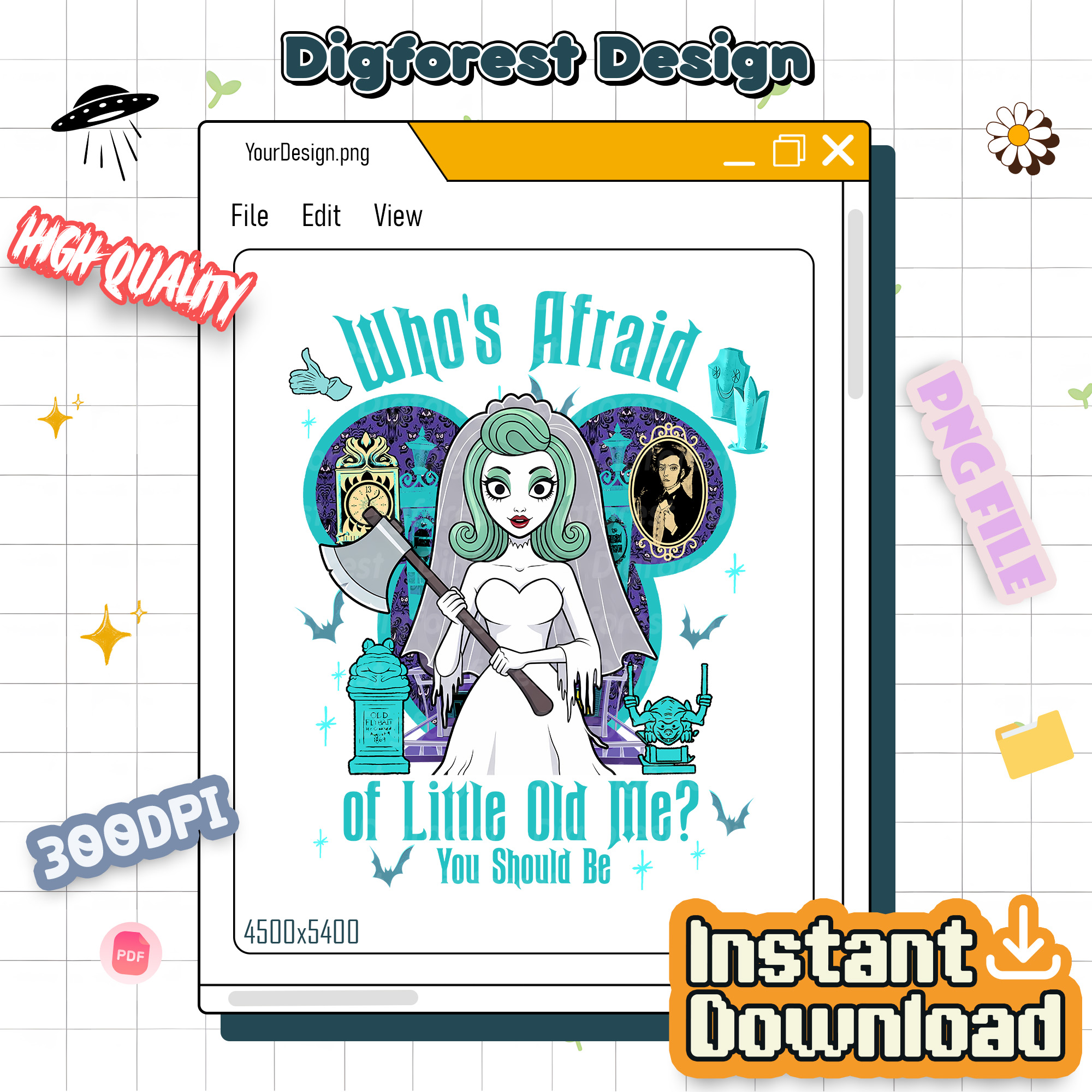 Disney Who's Afraid of Little Old Me PNG – Constance Hatchaway, Haunted Mansion Ghost Bride, WDW Disneyland Halloween Disney Who's Afraid of Little Old Me PNG – Constance Hatchaway, Haunted Mansion Ghost Bride, WDW Disneyland Halloween