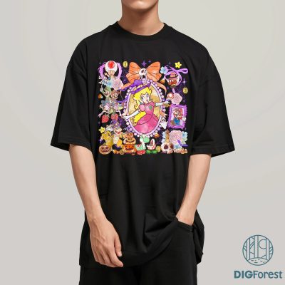 Coquette Bow Super Princess Peach Halloween PNG – Disneyland Halloween PNG, Magic Mirror Ribbon Coquette PNG, Spooky Season PNG