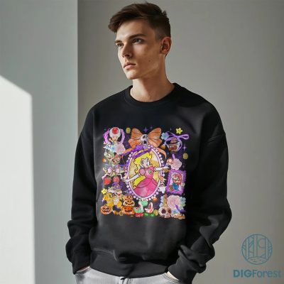 Coquette Bow Super Princess Peach Halloween PNG – Disneyland Halloween PNG, Magic Mirror Ribbon Coquette PNG, Spooky Season PNG