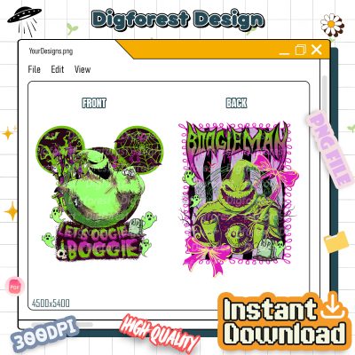 Oogie Boogie Halloween Villain Stamp PNG – Nightmare Before Christmas PNG, Coquette Halloween PNG, Let's Oogie Boogie PNG