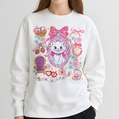 Coquette Bows Watercolor Disneyland Marie Cat I'm A Lady PNG – The Aristocats PNG, Disneyland Girl Trip PNG, Cat Lover Gift PNG