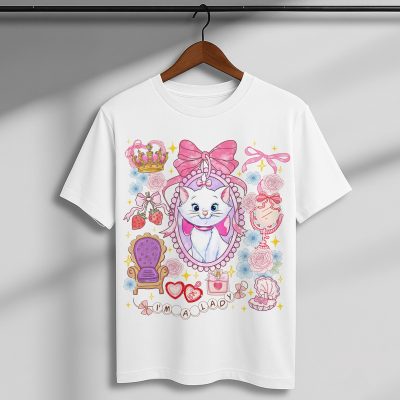 Coquette Bows Watercolor Disneyland Marie Cat I'm A Lady PNG – The Aristocats PNG, Disneyland Girl Trip PNG, Cat Lover Gift PNG