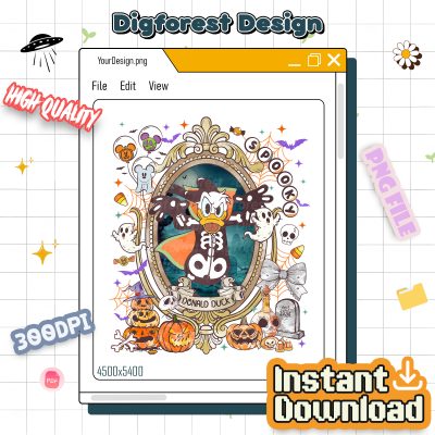 Retro Spooky Mickey & Friends Skeleton Halloween PNG – Donald Skeleton Coquette PNG, Disney Trip Halloween 2025