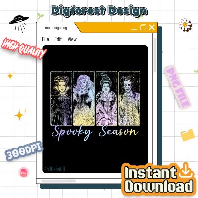 Vintage Hocus Pocus Spooky Season PNG – Sanderson Sisters PNG, Disneyland Halloween PNG, Halloween Gift PNG