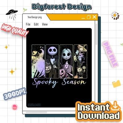 Nightmare Before Christmas PNG – Jack Skellington Sally Oogie Boogie PNG, Disneyland Halloween PNG, Halloween Gift PNG