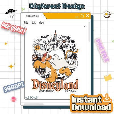 Pluto Retro Mickey And Friends Halloween PNG – Walt Disneyland, Mickey’s Not So Scary, Halloween Party Design