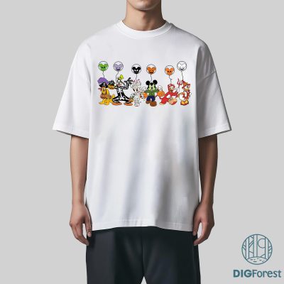 Retro Disneyland Halloween PNG – Disneyworld Mickey and Friends Halloween PNG, Spooky Season PNG