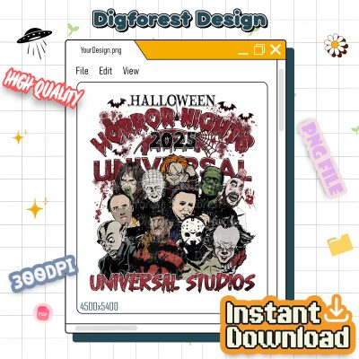 Horror Nights Universal Studios 2025 – Scary Horror Characters PNG, Universal Studios Halloween PNG, Horror Movie Halloween PNG