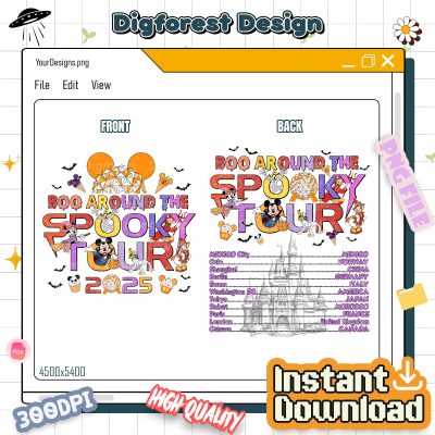 Mickey and Friends Epcot Halloween PNG – Boo Around The Spooky Tour 2025 PNG, Disneyland Halloween PNG