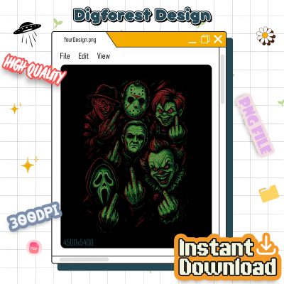 Horror Movie Villains PNG – Freddy Krueger Jason Voorhees Chucky Ghostface Michael Myers Pennywise PNG