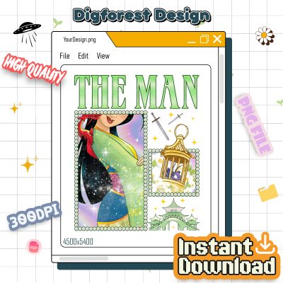 The Man Mulan PNG – Princess PNG, Disneyland Vacation PNG, Disney World Trip PNG, Mother’s Day Gift PNG, Fan Gift PNG