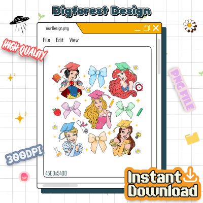 Disney Princesses Senior 2025 – Princesses Graduate Class Of 2025 PNG, Tassel To The Castle PNG, Graduation PNG