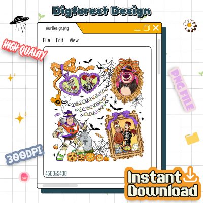 Coquette Toy Story Halloween PNG – Disneyland Halloween PNG, Disneyland Toy Story PNG, Pixar Halloween Party PNG