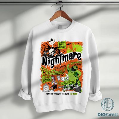 Nightmare Before Christmas Characters PNG – Jack Skellington Sally Oogie Boogie PNG, Trick or Treat PNG