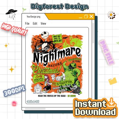 Nightmare Before Christmas Characters PNG – Jack Skellington Sally Oogie Boogie PNG, Trick or Treat PNG