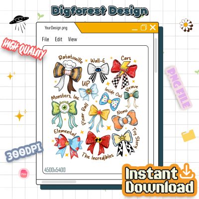 Cartoon Characters Coquette Magical Bow – Disneyland Movie Bow PNG, Princess Coquette PNG, Magic Kingdom PNG