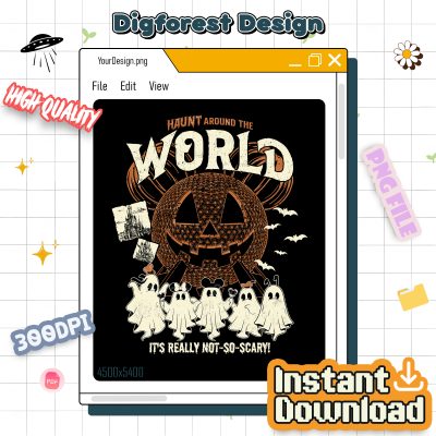 Haunt Around The World PNG – Mickey And Friends Ghost PNG, Epcot World Tour PNG, Pumpkin Halloween PNG