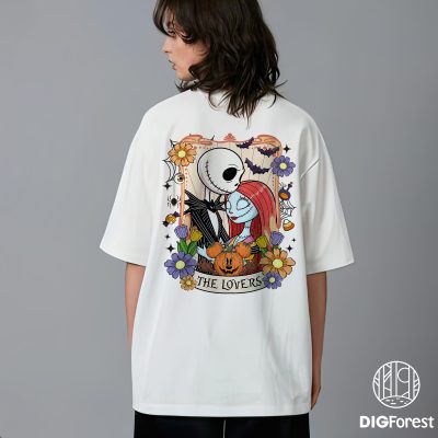 Nightmare Before Christmas Couple PNG – Jack Skellington And Sally Matching, Disneyland Halloween, Spooky Season Design