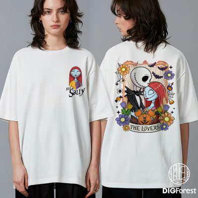 Nightmare Before Christmas Couple PNG – Jack Skellington And Sally Matching, Disneyland Halloween, Spooky Season Design