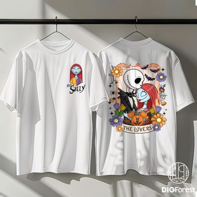 Nightmare Before Christmas Couple PNG – Jack Skellington And Sally Matching, Disneyland Halloween, Spooky Season Design