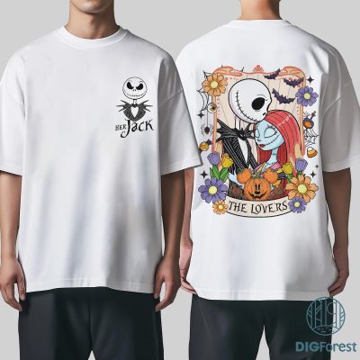 Nightmare Before Christmas Couple PNG – Jack Skellington And Sally Matching, Disneyland Halloween, Spooky Season Design
