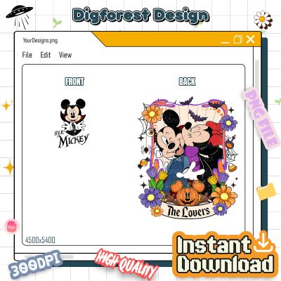 Mickey Minnie Halloween Couple PNG – The Lovers, Her Mickey His Minnie, Disneyland Halloween, Halloween Pumpkin Design
