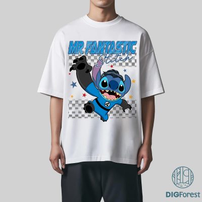 Mr. Fantastic Stitch Cosplay PNG – Fantastic Four, Disneyland Stitch Costume, Superhero Stitch, Stitch Birthday Design
