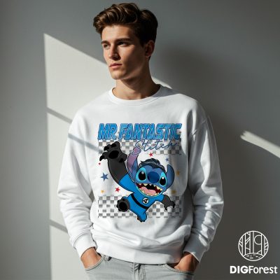 Mr. Fantastic Stitch Cosplay PNG – Fantastic Four, Disneyland Stitch Costume, Superhero Stitch, Stitch Birthday Design